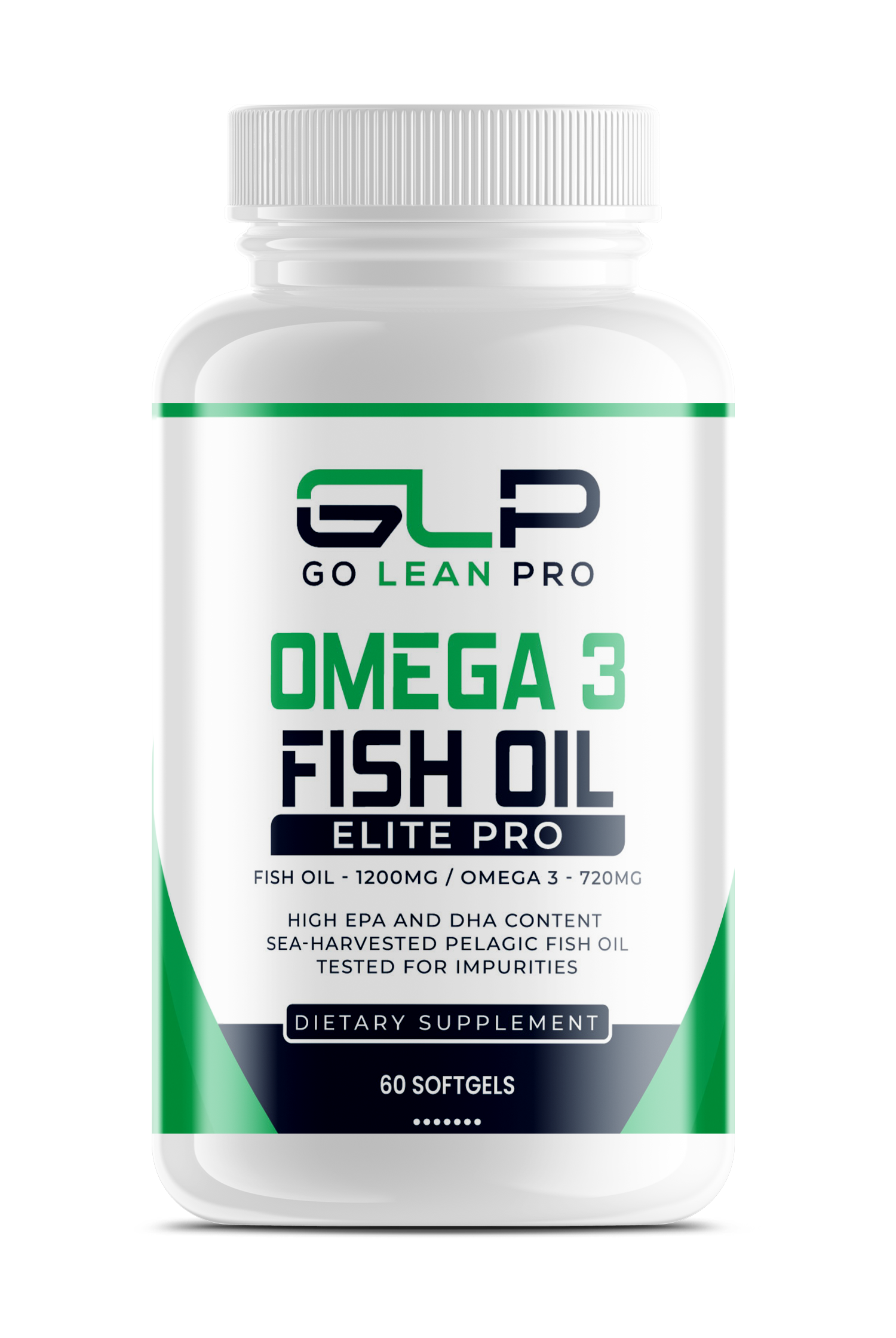 Omega 3 Fish Oil Dietary Supplement by GLP - Contain Triglyceride EPA & DHA - Support Heart, Brain & Joint - 60 Softgels - goleanpro