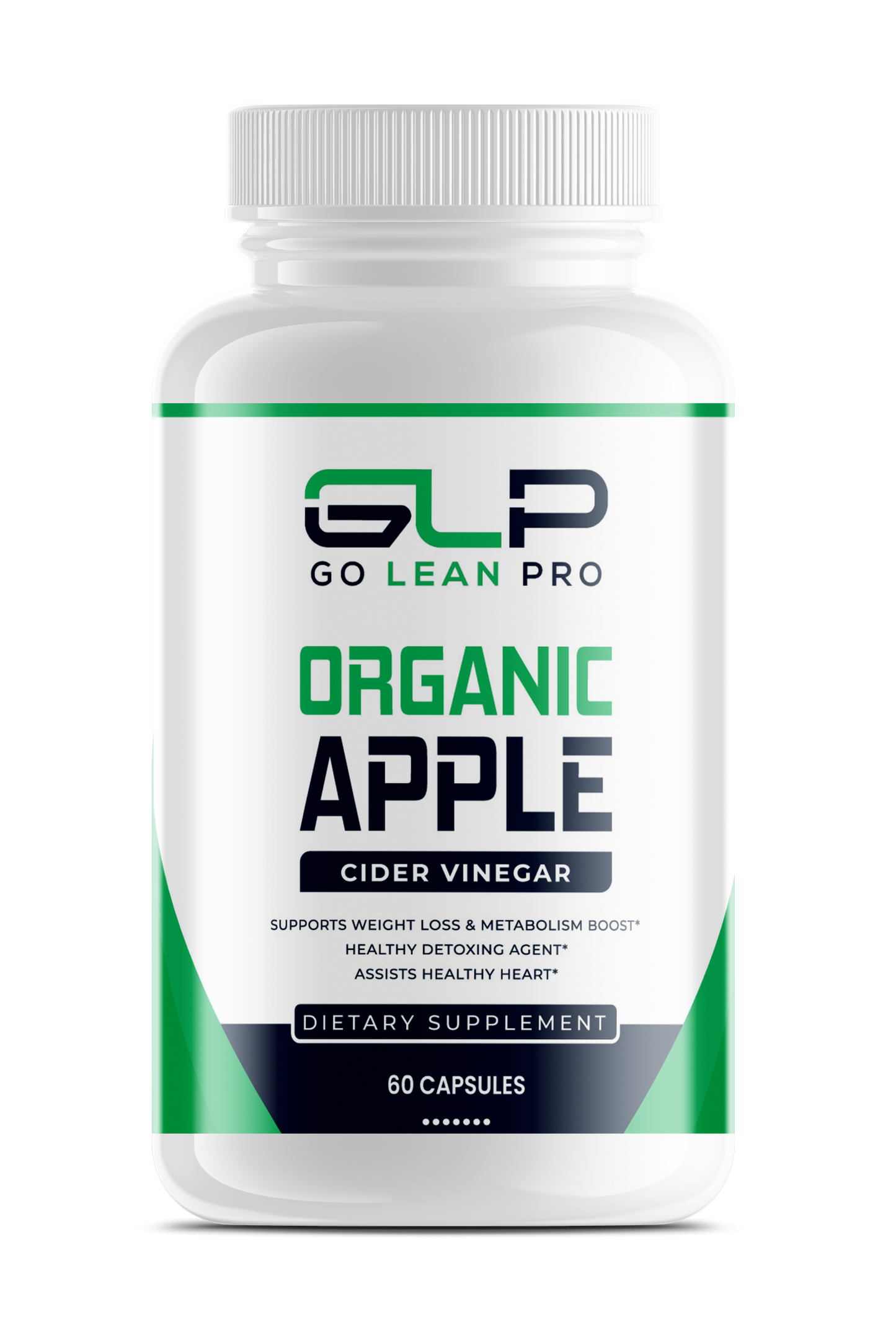 Apple Cider Vinegar Dietary Supplement by GLP - Assists Healthy Heart - Boosts Metabolism & Energy - 60 Capsules - goleanpro