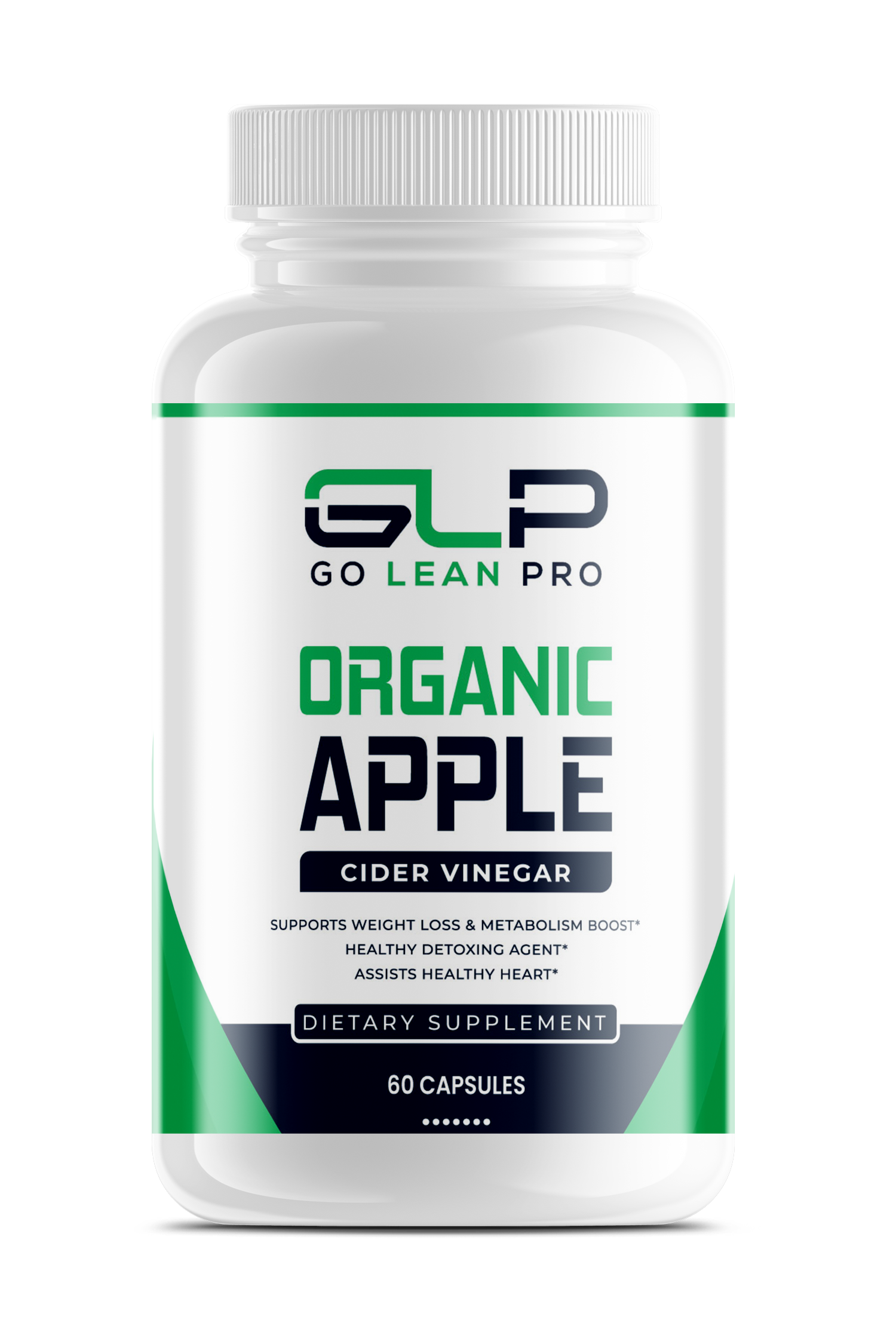 Apple Cider Vinegar Dietary Supplement by GLP - Assists Healthy Heart - Boosts Metabolism & Energy - 60 Capsules - goleanpro