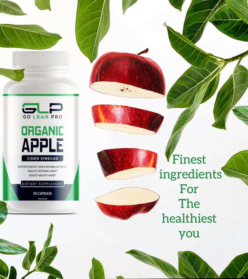 Apple Cider Vinegar Dietary Supplement by GLP - Assists Healthy Heart - Boosts Metabolism & Energy - 60 Capsules - goleanpro